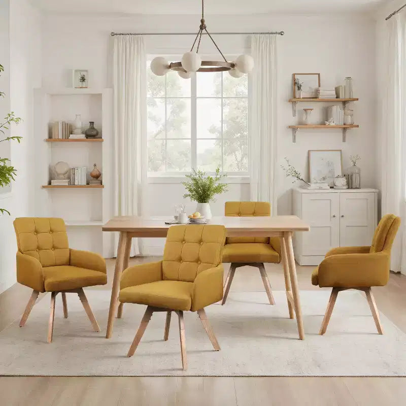 Chaises de salle à manger pivotantes en tissu Art Leon, lot de 2
