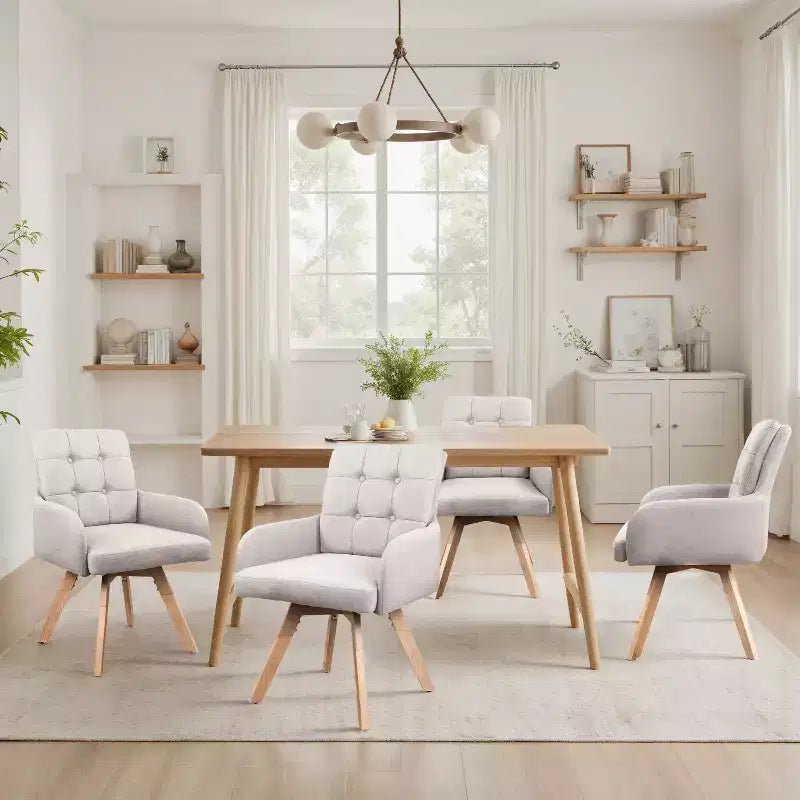 Chaises de salle à manger pivotantes en tissu Art Leon, lot de 2