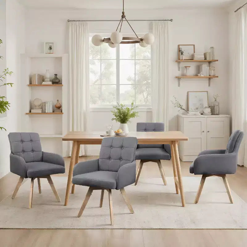 Chaises de salle à manger pivotantes en tissu Art Leon, lot de 2