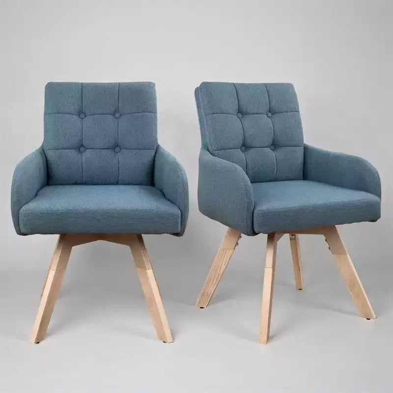 Chaises de salle à manger pivotantes en tissu Art Leon, lot de 2