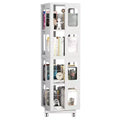 Okak All-Steel Rotating Bookshelf with 360Wheels, Storage Shelves with 4 Tiers, Storage Organizer for Living Room, Hallway, Office