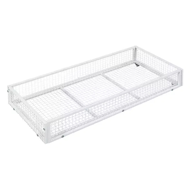 Lit double Bellemave pour enfants, lit double en métal avec tiroir pour garçons, filles, cadre de lit double avec tête de lit en forme de maison, lit cabane double, blanc