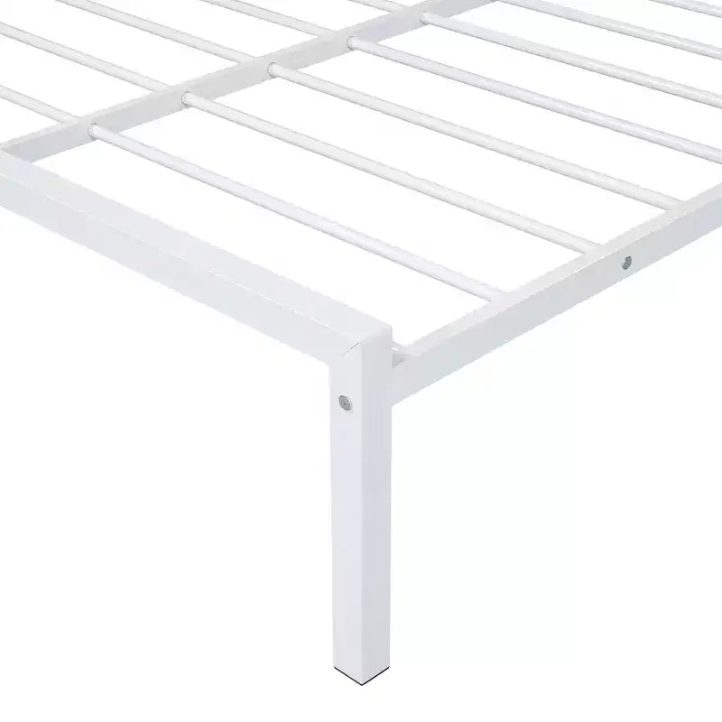 Lit double Bellemave pour enfants, lit double en métal avec tiroir pour garçons, filles, cadre de lit double avec tête de lit en forme de maison, lit cabane double, blanc