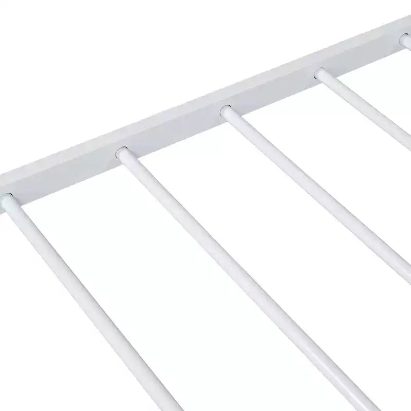 Lit double Bellemave pour enfants, lit double en métal avec tiroir pour garçons, filles, cadre de lit double avec tête de lit en forme de maison, lit cabane double, blanc