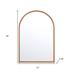 HomeRoots – Ensemble de deux miroirs de salle de bain encadrés en bois de noyer cintré