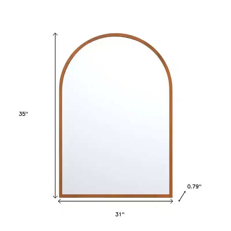 HomeRoots – Ensemble de deux miroirs de salle de bain encadrés en bois de noyer cintré