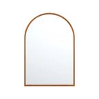 HomeRoots – Ensemble de deux miroirs de salle de bain encadrés en bois de noyer cintré