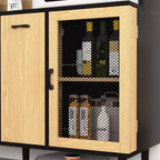 Buffet en bois Okak avec 4 portes et 2 tiroirs, meuble de rangement pour salon, salle à manger, cuisine