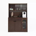 Buffet en bois Okak avec 4 portes et 2 tiroirs, meuble de rangement pour salon, salle à manger, cuisine