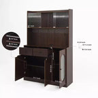 Buffet en bois Okak avec 4 portes et 2 tiroirs, meuble de rangement pour salon, salle à manger, cuisine