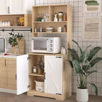 Buffet en bois Okak avec 4 portes et 2 tiroirs, meuble de rangement pour salon, salle à manger, cuisine