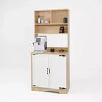 Buffet en bois Okak avec 4 portes et 2 tiroirs, meuble de rangement pour salon, salle à manger, cuisine