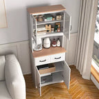 Buffet en bois Okak avec 4 portes et 2 tiroirs, meuble de rangement pour salon, salle à manger, cuisine