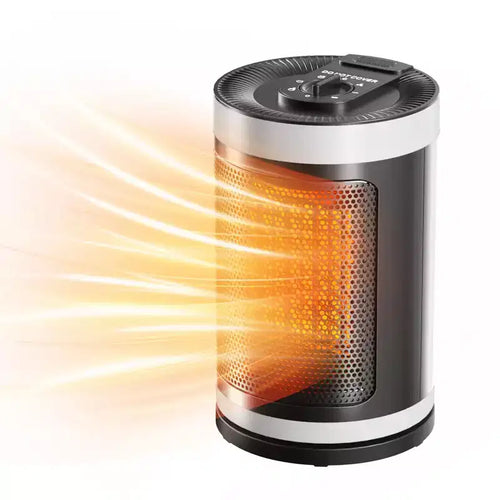 1500W Portable Ceramic Space Heater with Adjustable Thermostat, Tip-Over & Overheat Protection, Quiet Indoor Use, Small Room/Office Heater.