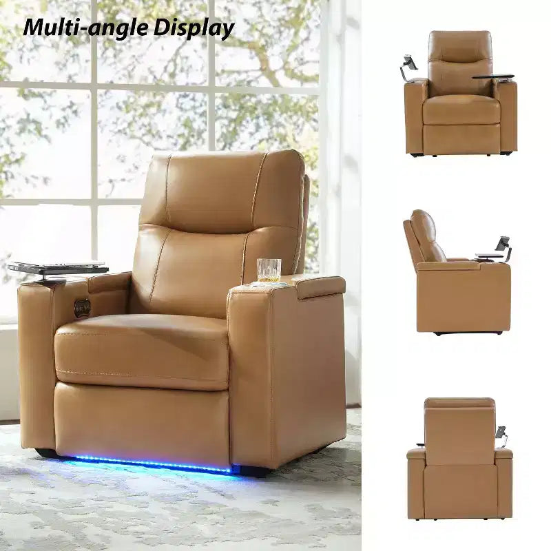 Fauteuil inclinable en cuir véritable Flora|HULALA HOME