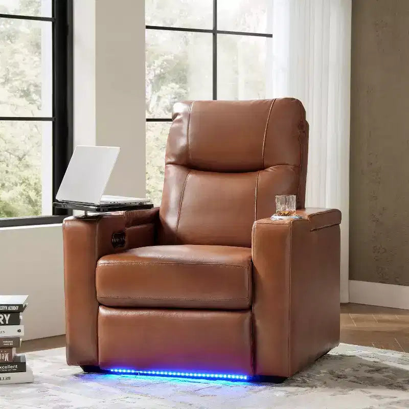 Fauteuil inclinable en cuir véritable Flora|HULALA HOME