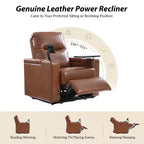 Fauteuil inclinable en cuir véritable Flora|HULALA HOME