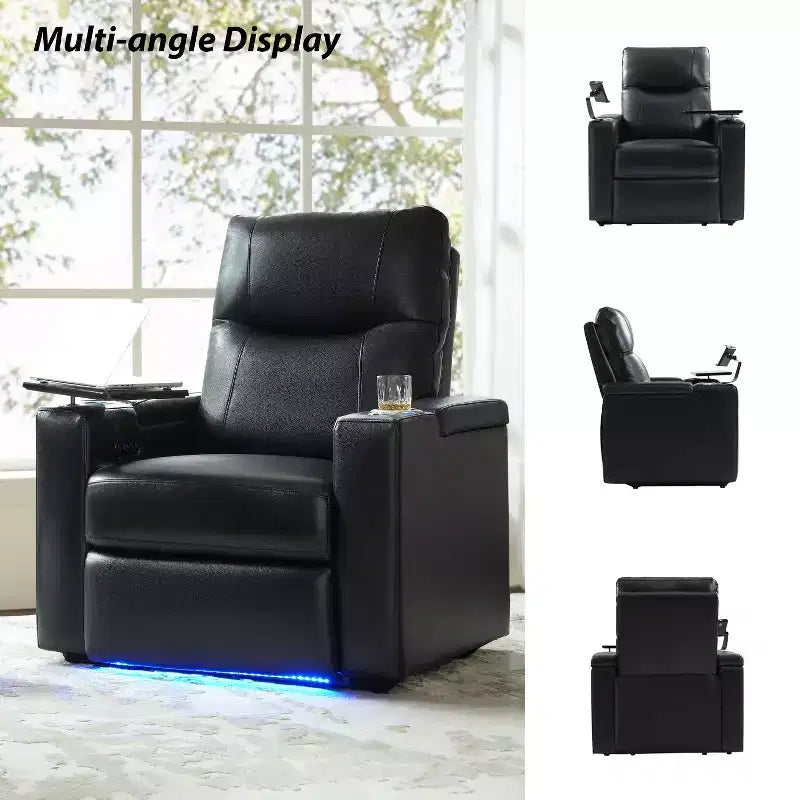 Fauteuil inclinable en cuir véritable Flora|HULALA HOME