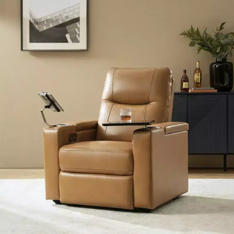 Fauteuil inclinable en cuir véritable Flora|HULALA HOME