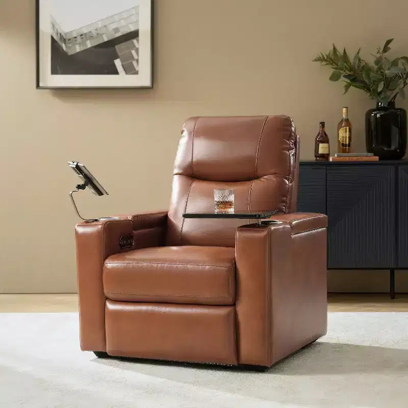 Fauteuil inclinable en cuir véritable Flora|HULALA HOME