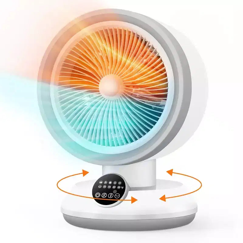 Etust Desk Fan Heater, 2-in-1 Oscillating Desktop Fan & Portable Space Heater, Quiet Cooling & Heating Fan with Overheat & Tip-Over Protection 13.9