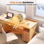 Chauffage soufflant de bureau Etust, ventilateur de bureau oscillant 2-en-1 et radiateur d'appoint portable, ventilateur de refroidissement et de chauffage silencieux avec protection contre la surchauffe et le basculement 13,9