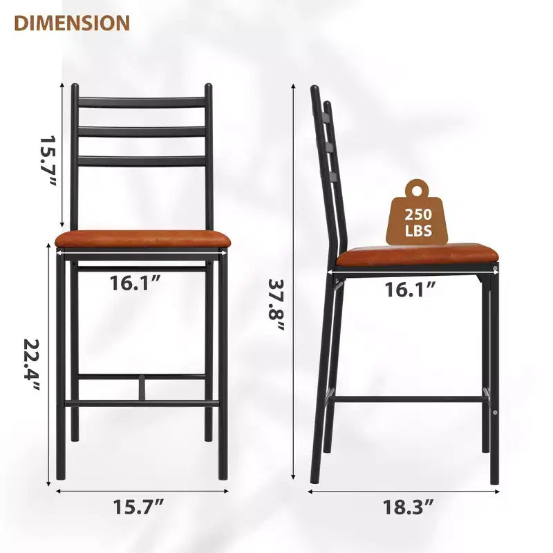 Lot de 2/4 tabourets de bar à hauteur de comptoir avec dossier, coussin épais et rembourrés pour îlot de cuisine, bar de comptoir