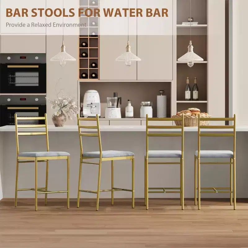 Lot de 2/4 tabourets de bar à hauteur de comptoir avec dossier, coussin épais et rembourrés pour îlot de cuisine, bar de comptoir