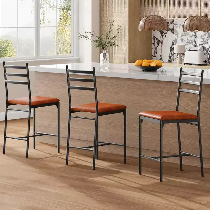 Lot de 2/4 tabourets de bar à hauteur de comptoir avec dossier, coussin épais et rembourrés pour îlot de cuisine, bar de comptoir