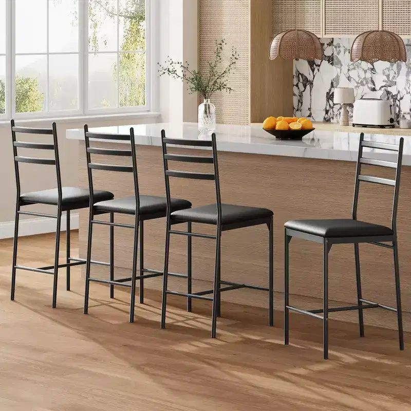 Lot de 2/4 tabourets de bar à hauteur de comptoir avec dossier, coussin épais et rembourrés pour îlot de cuisine, bar de comptoir