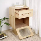 Table de chevet robot pivotante créative avec rangement, finition naturelle