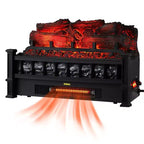 20 Black Electric Fireplace Logs Insert C 1500W Realistic LED Flame Heater for Indoor Use (Freestanding, 1-Piece)