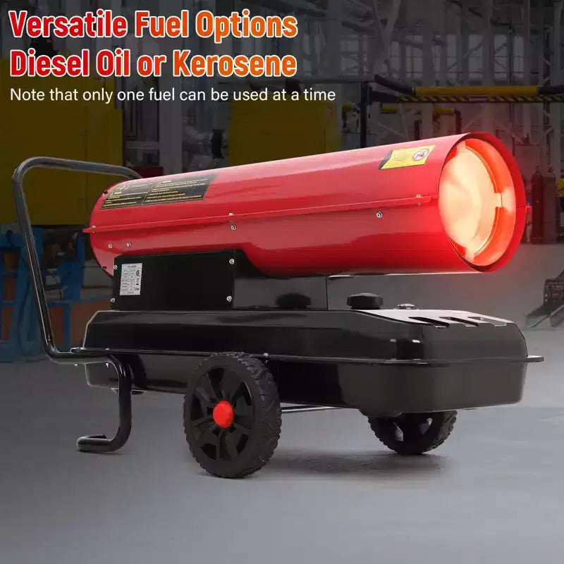 Chauffage au diesel et au kérosène à air pulsé de 175 000 BTU, chauffage d'appoint, portatif pour l'extérieur, chantier, garage