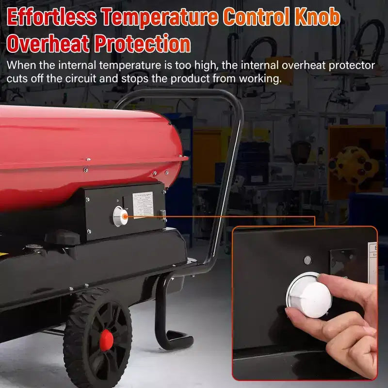 Chauffage au diesel et au kérosène à air pulsé de 175 000 BTU, chauffage d'appoint, portatif pour l'extérieur, chantier, garage