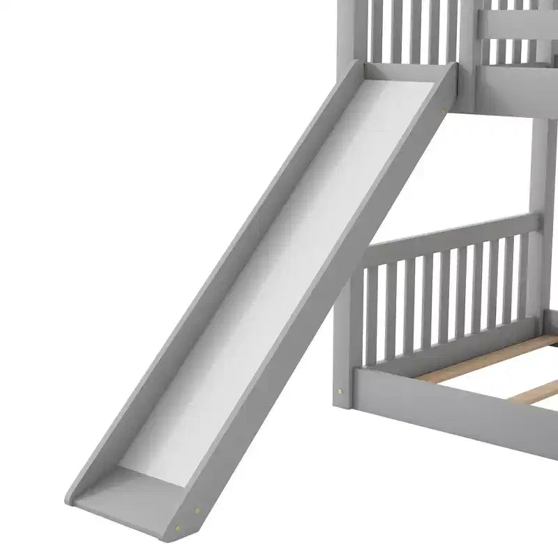 Lits superposés pour enfants, lit superposé jumeau sur jumeau avec toboggan convertible, cadre de lit superposé bas en bois pour tout-petits et adolescents
