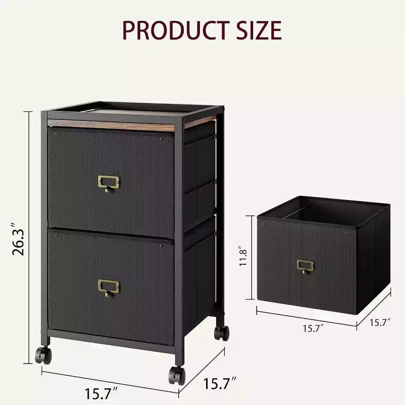 Meuble de classement mobile COZONY, organiseur de rangement roulant avec tiroirs en tissu, caisson de classement sous le bureau pour bureau à domicile