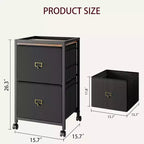 Meuble de classement mobile COZONY, organiseur de rangement roulant avec tiroirs en tissu, caisson de classement sous le bureau pour bureau à domicile