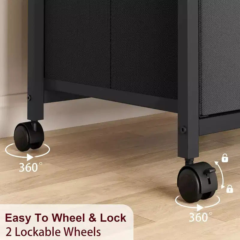 Meuble de classement mobile COZONY, organiseur de rangement roulant avec tiroirs en tissu, caisson de classement sous le bureau pour bureau à domicile