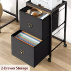 Meuble de classement mobile COZONY, organiseur de rangement roulant avec tiroirs en tissu, caisson de classement sous le bureau pour bureau à domicile