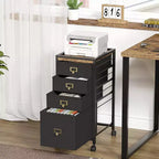 Meuble de classement mobile COZONY, organiseur de rangement roulant avec tiroirs en tissu, caisson de classement sous le bureau pour bureau à domicile