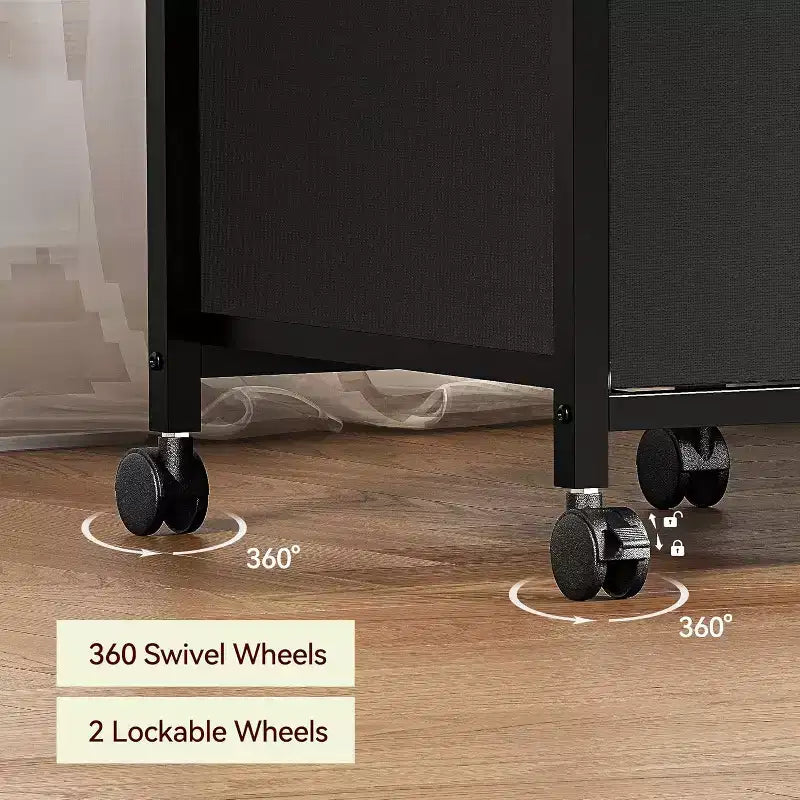 Meuble de classement mobile COZONY, organiseur de rangement roulant avec tiroirs en tissu, caisson de classement sous le bureau pour bureau à domicile