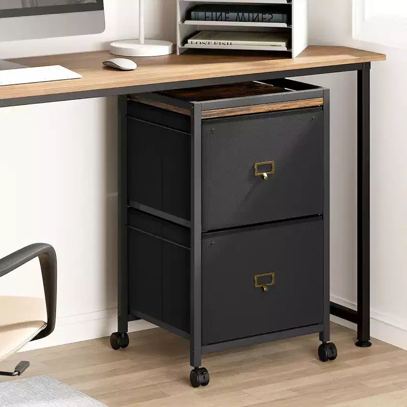Meuble de classement mobile COZONY, organiseur de rangement roulant avec tiroirs en tissu, caisson de classement sous le bureau pour bureau à domicile
