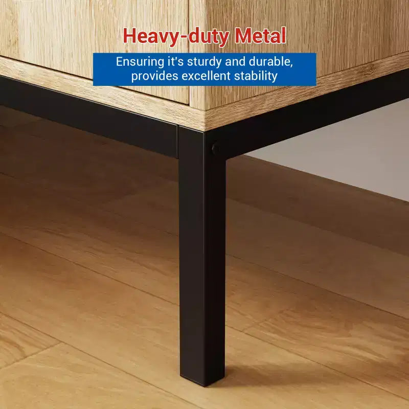 Buffet de 80 cm, Armoire de rangement en rotin avec étagères réglables, Buffet de cuisine pour salon, salle à manger, entrée