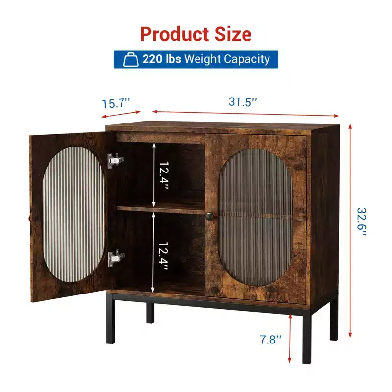 Buffet de 80 cm, Armoire de rangement en rotin avec étagères réglables, Buffet de cuisine pour salon, salle à manger, entrée