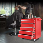 Organisateur d'armoire de rangement d'outils en acier, servante à 5 tiroirs avec serrure, inclut une clé pour un rangement sécurisé