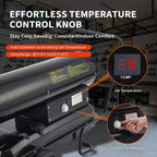 Chauffage au diesel et au kérosène de 140 000 BTU, chauffage à air pulsé portable avec thermostat et roues, réservoir de carburant de 38 L pour 10 heures d'autonomie, pour garage, atelier