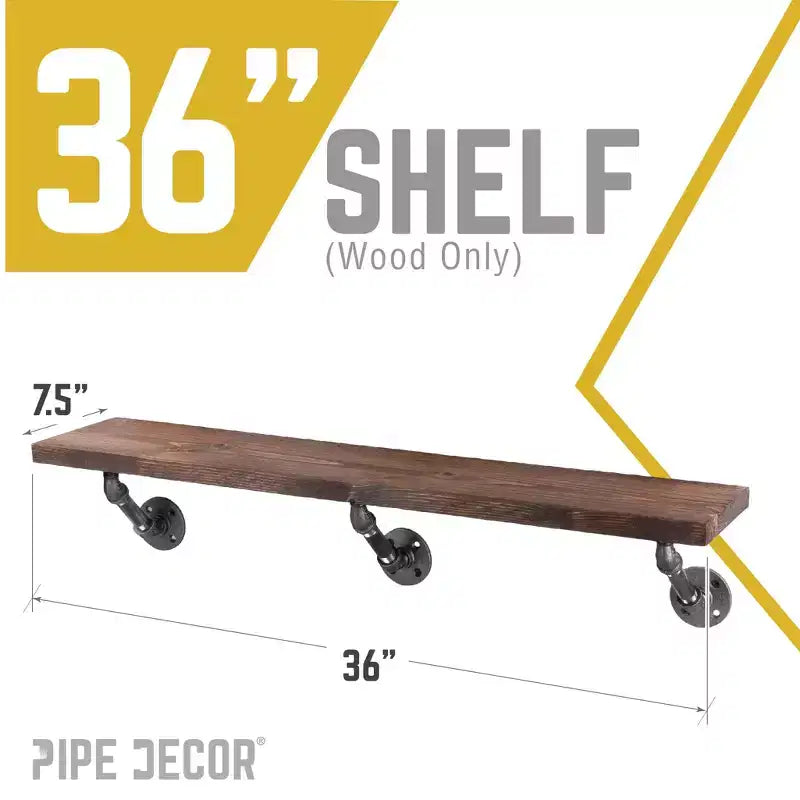 Étagère en bois marron de 91 cm RESTORE (bois uniquement) par Pipe Decor