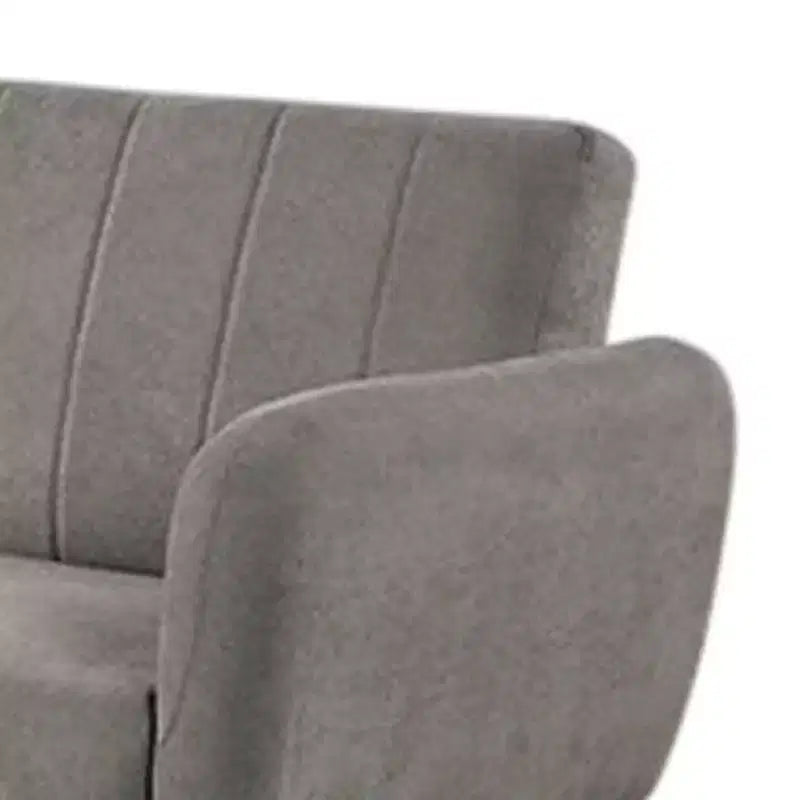 Canapé-lit futon pliant Royal Hampton, gris clair, dossier touffeté de style rétro