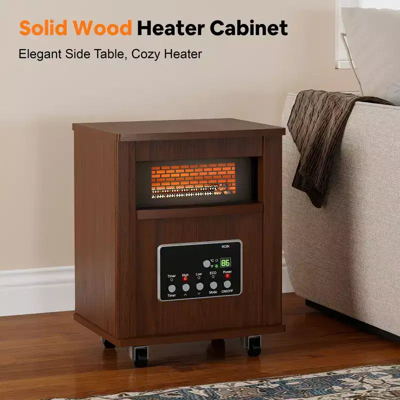 Chauffage d'appoint pour armoire en bois Etust 16, radiateur infrarouge 1500W avec thermostat, chauffage électrique portable pour usage intérieur