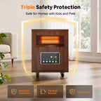 Chauffage d'appoint pour armoire en bois Etust 16, radiateur infrarouge 1500W avec thermostat, chauffage électrique portable pour usage intérieur
